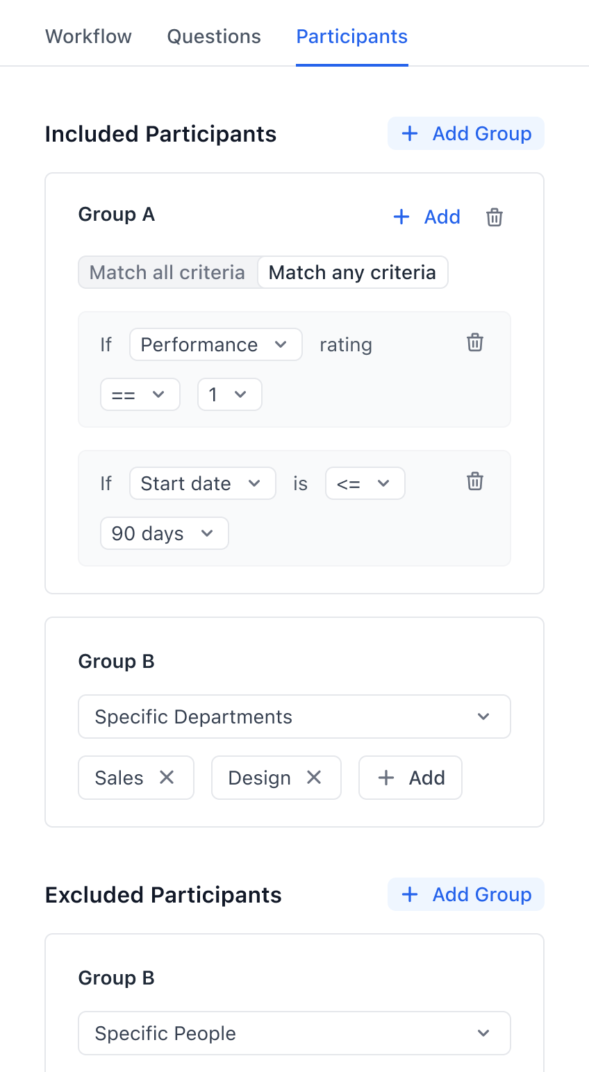 Topicflow new review participants configuration
